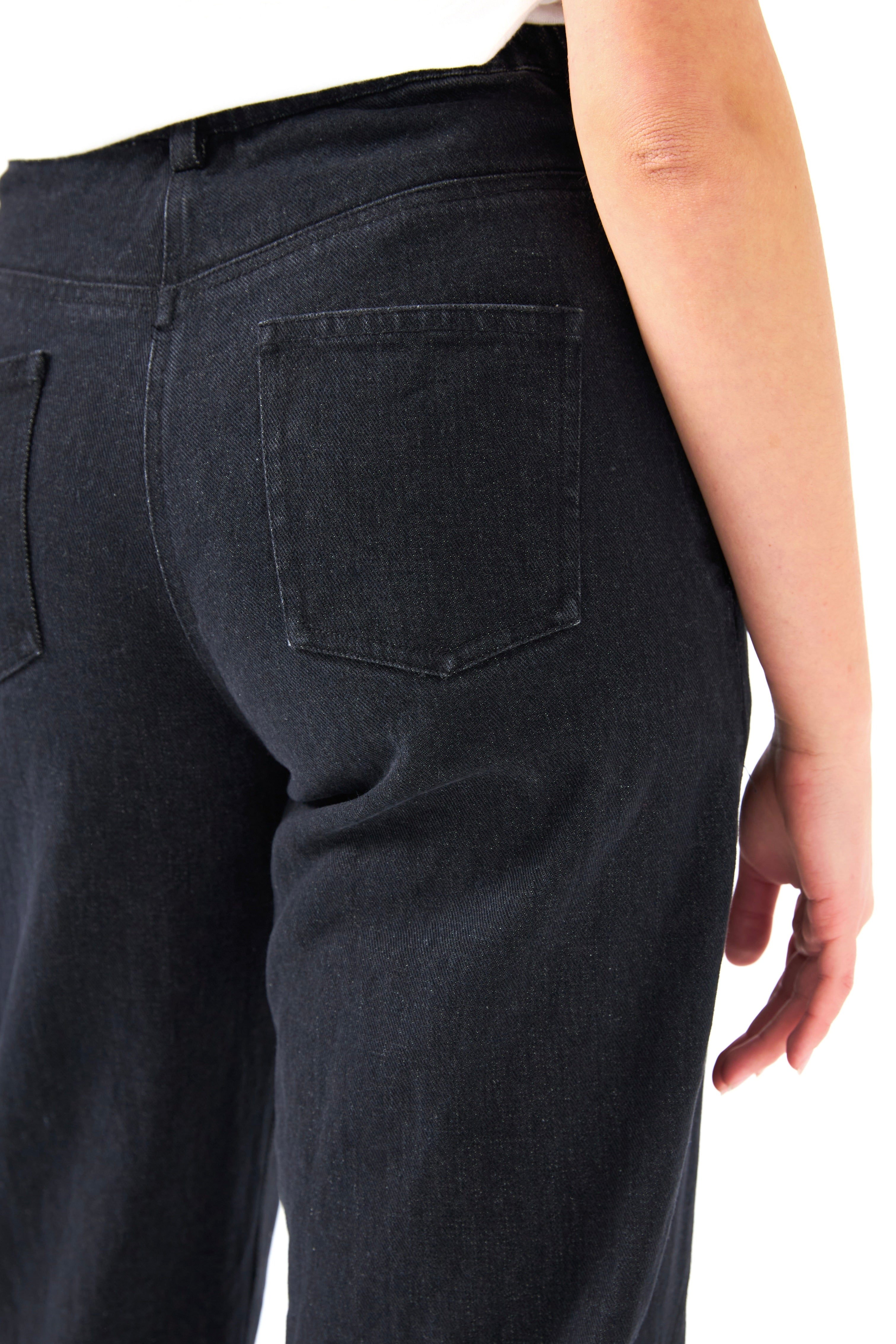 Chicosoleil Hitomi jean wide leg noir coton broderies