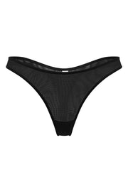 Oh Polly Base Layers Soft Mesh Thong string noir mesh