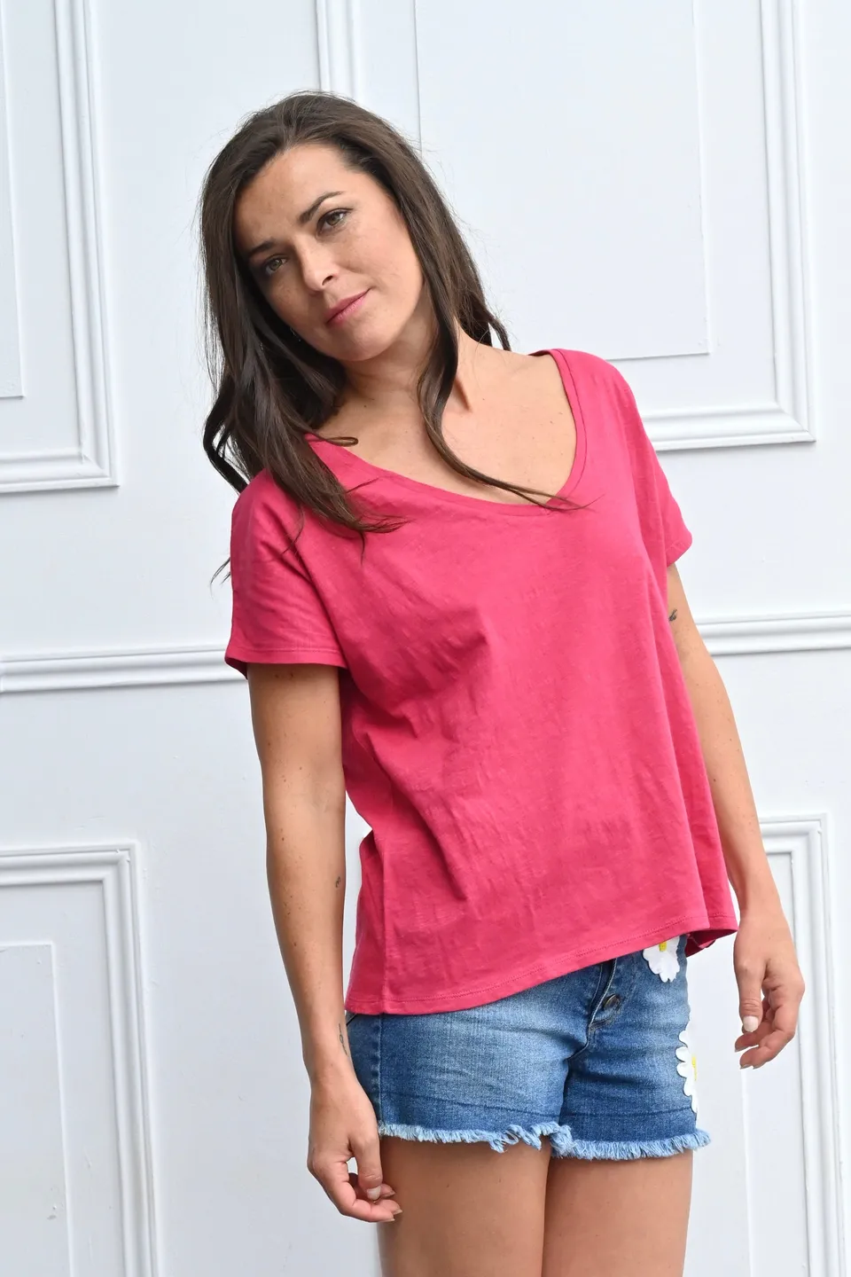 ChicoSoleil Roxy tee-shirt coton oversize rose juice