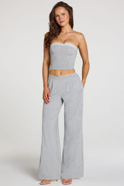 Oh Polly Reina pantalon large modal gris chiné