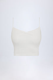 Oh Polly Livia 14253 caraco crop top blanc coton dentelle