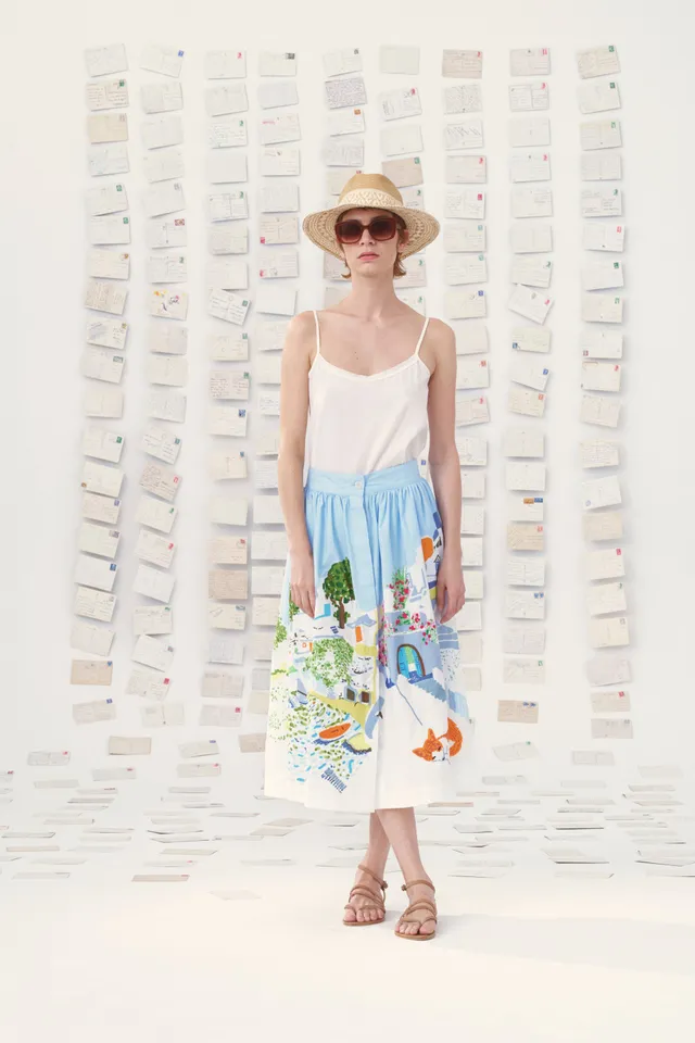 MII Carte Postale Jupe Mona Cyclades jupe coton XS-XL