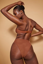 Oh Polly Intimates culotte taille haute chestnut mesh sans couture