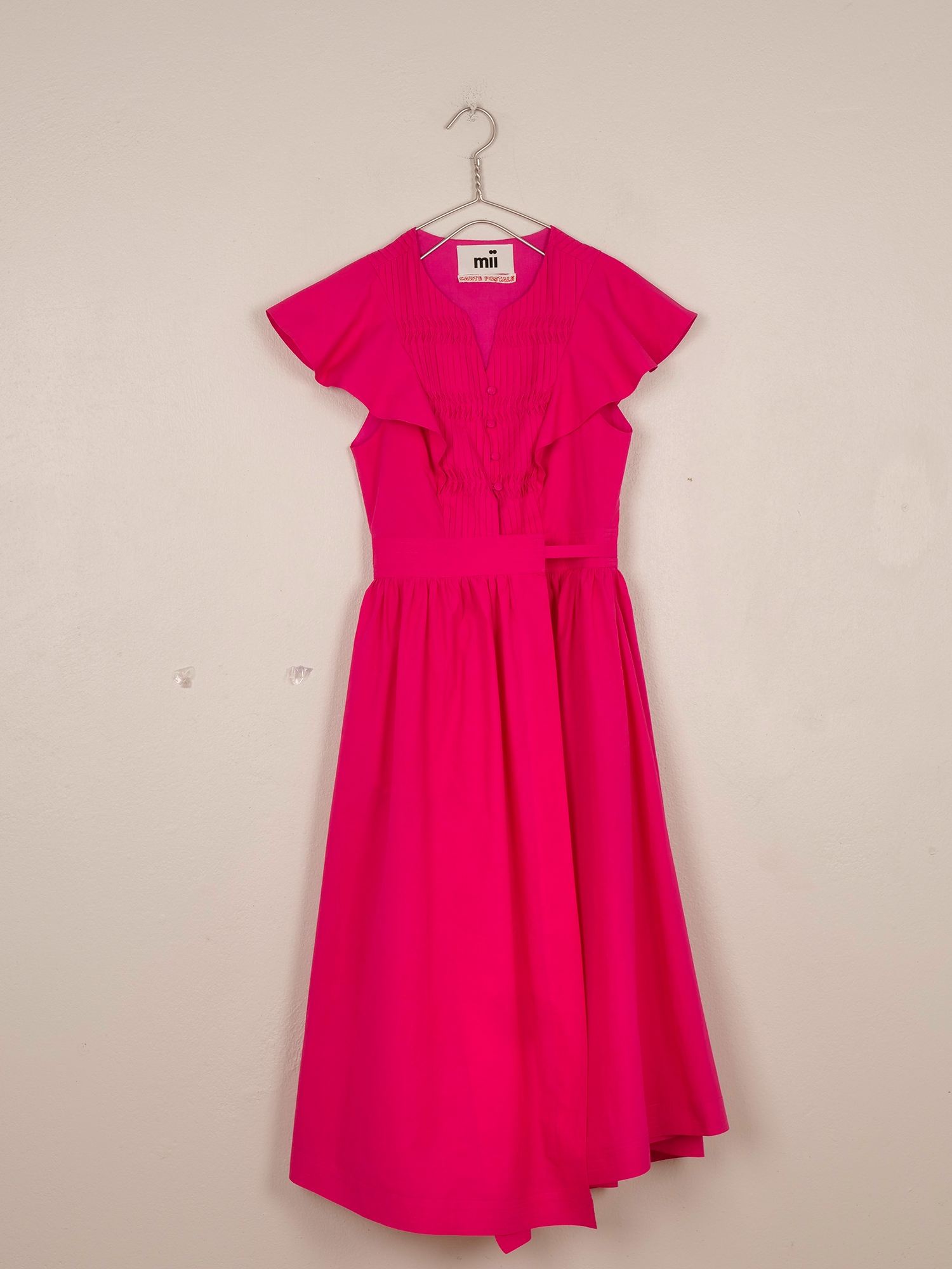 Robe Léa Mii en carte postale popeline de coton plissée femme
