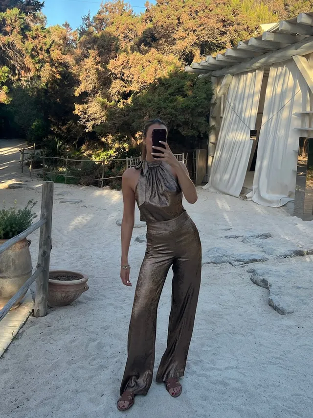 The Ethiquette Aphrodite pantalon satin Zahara