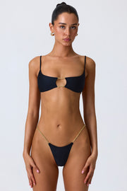 Oh Polly Swim NS0691 haut bikini noir chaîne dorée