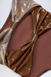 Oh Polly Zarza NS10603 maillot bronze doré découpé