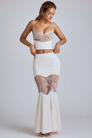 Oh Polly Skirts Sofie jupe longue ivoire dentelle