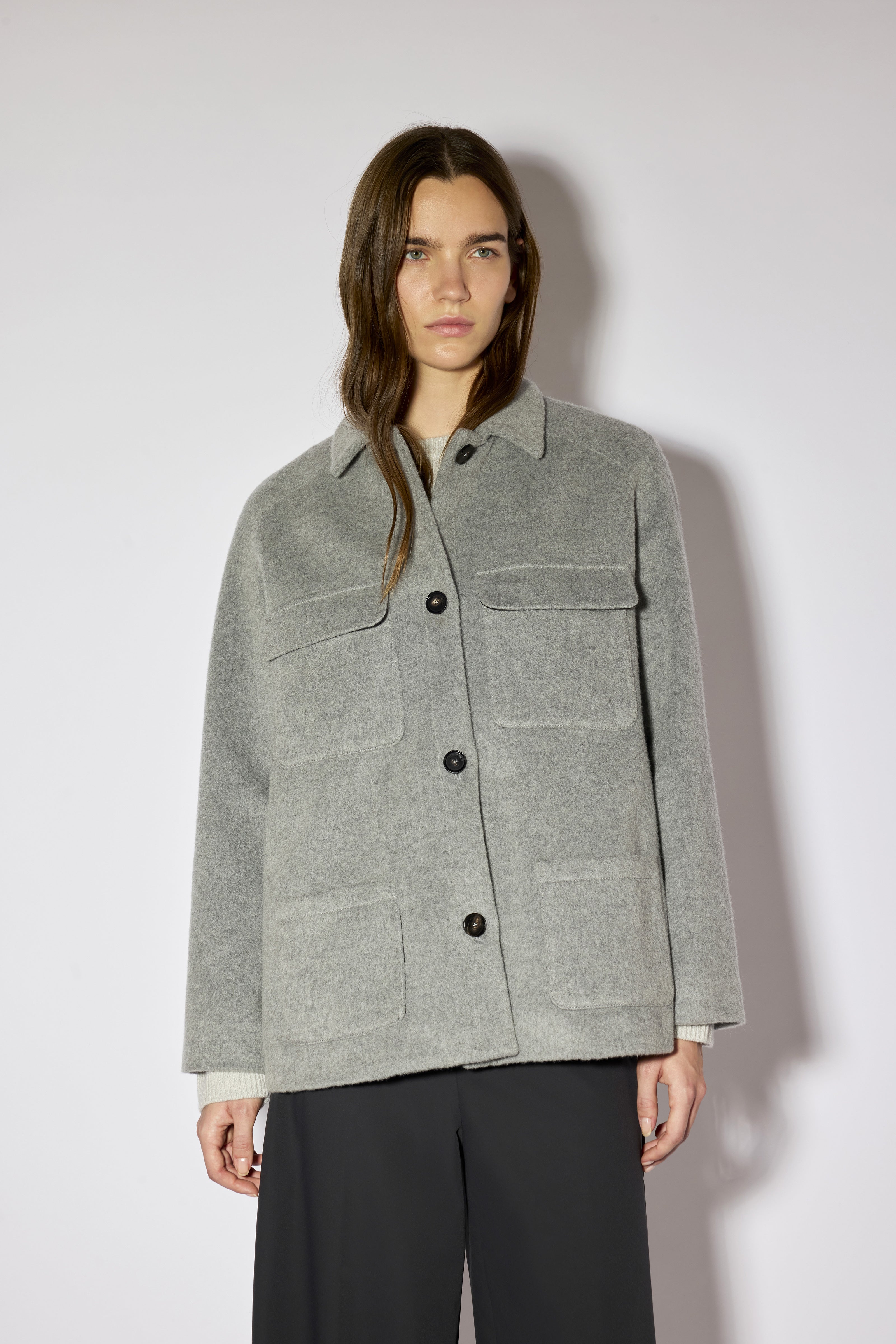 Liviana Conti Gwen veste drap cachemire gris 38-48