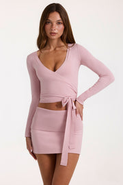 Oh Polly Soft Knit mini jupe blush maille douce