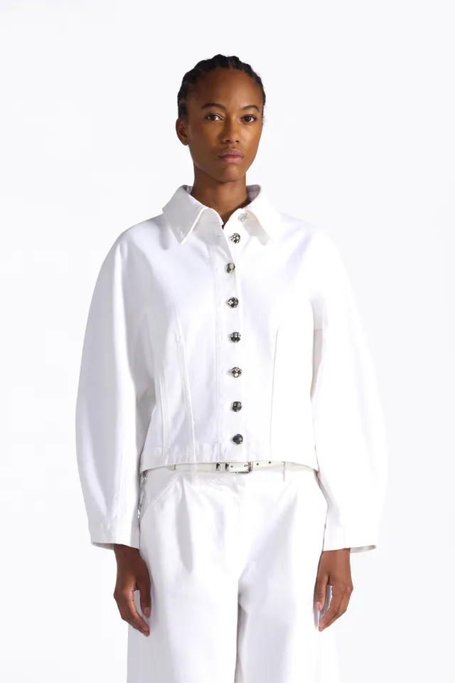 Liviana Conti Daniel veste crop coton stretch sale