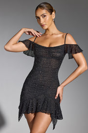 Oh Polly Beaufort 8093 mini robe noire perles strass