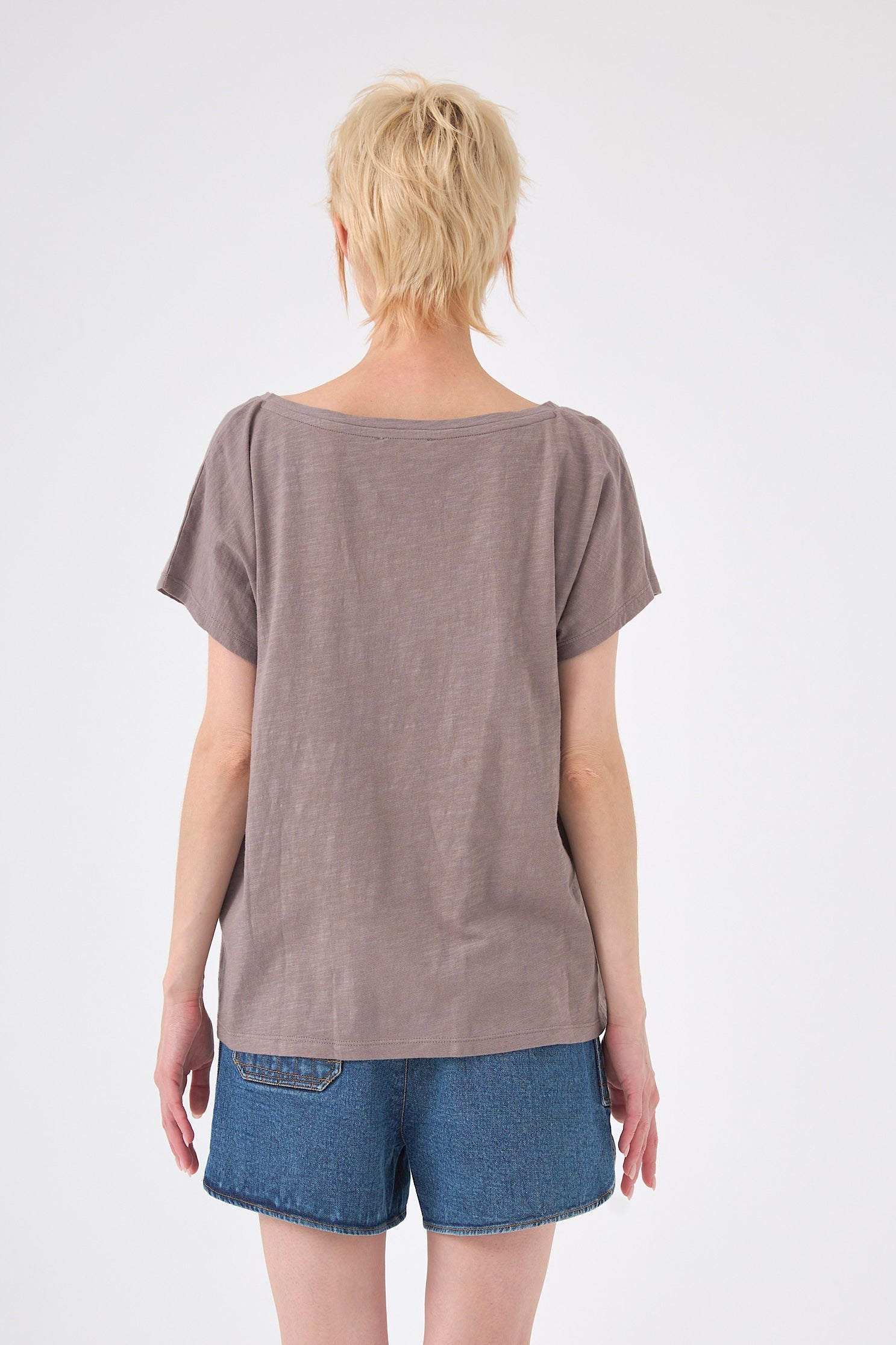 Chicosoleil Roxy tee-shirt oversize gris flanelle coton
