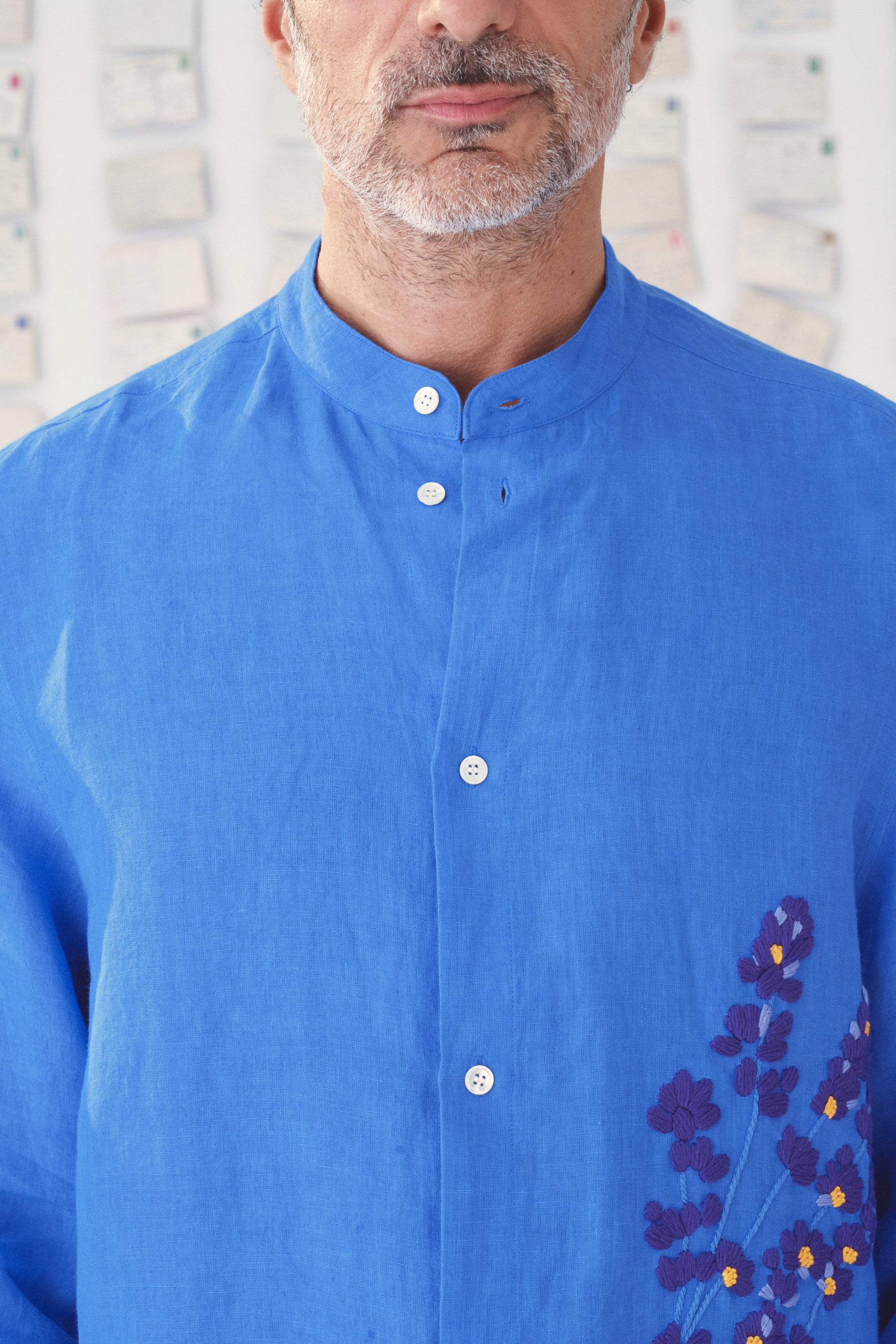 Mii en carte postale Chemise Andy chemise lin bleu lavande