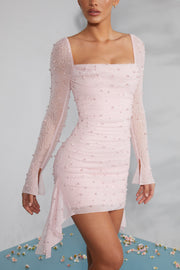 Oh Polly Tivoli 6790 robe courte rose poudré strass