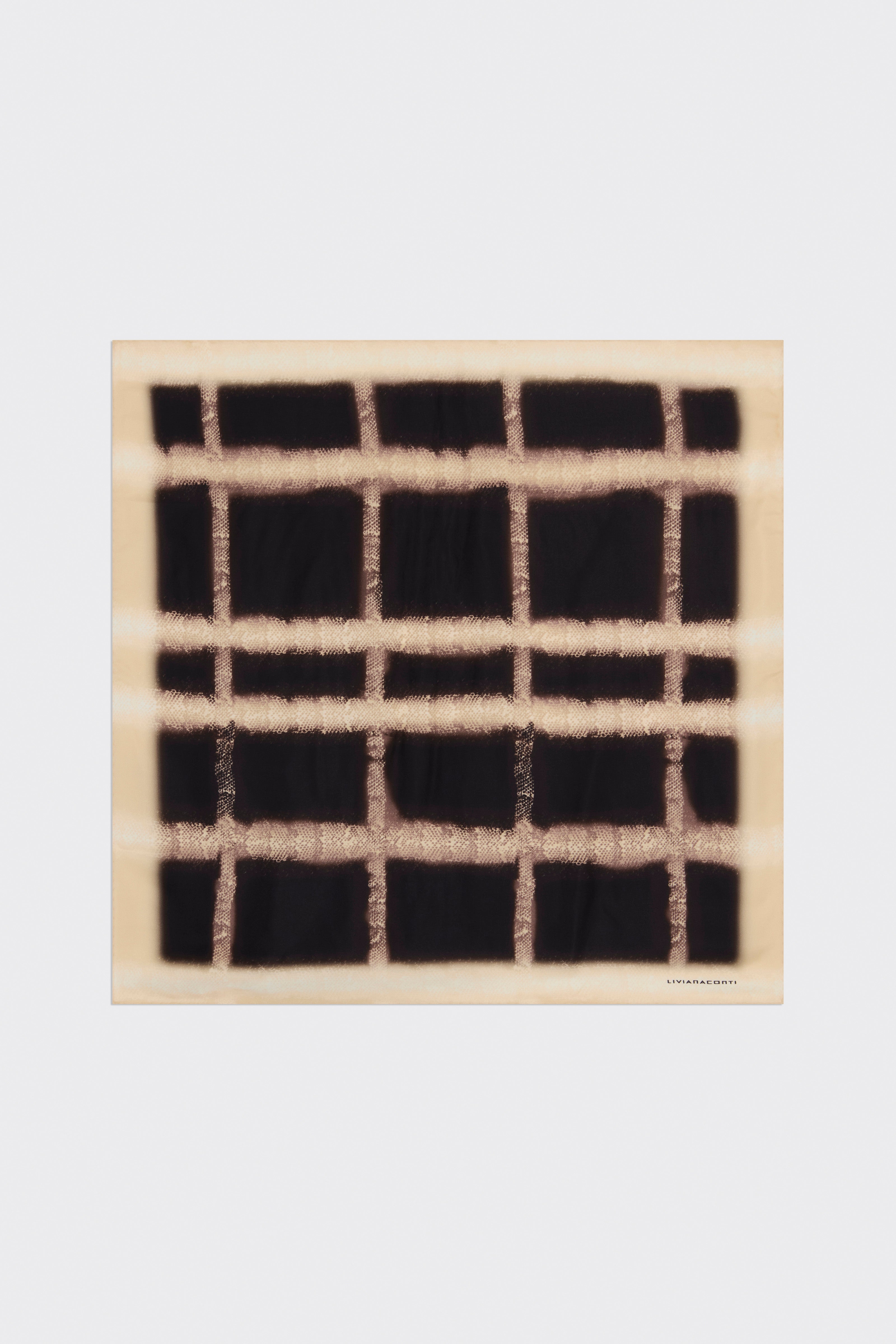 Liviana Conti Dalila foulard carré viscose soie chocolat