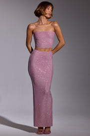 Oh Polly Melisande jupe maxi rose clair strass