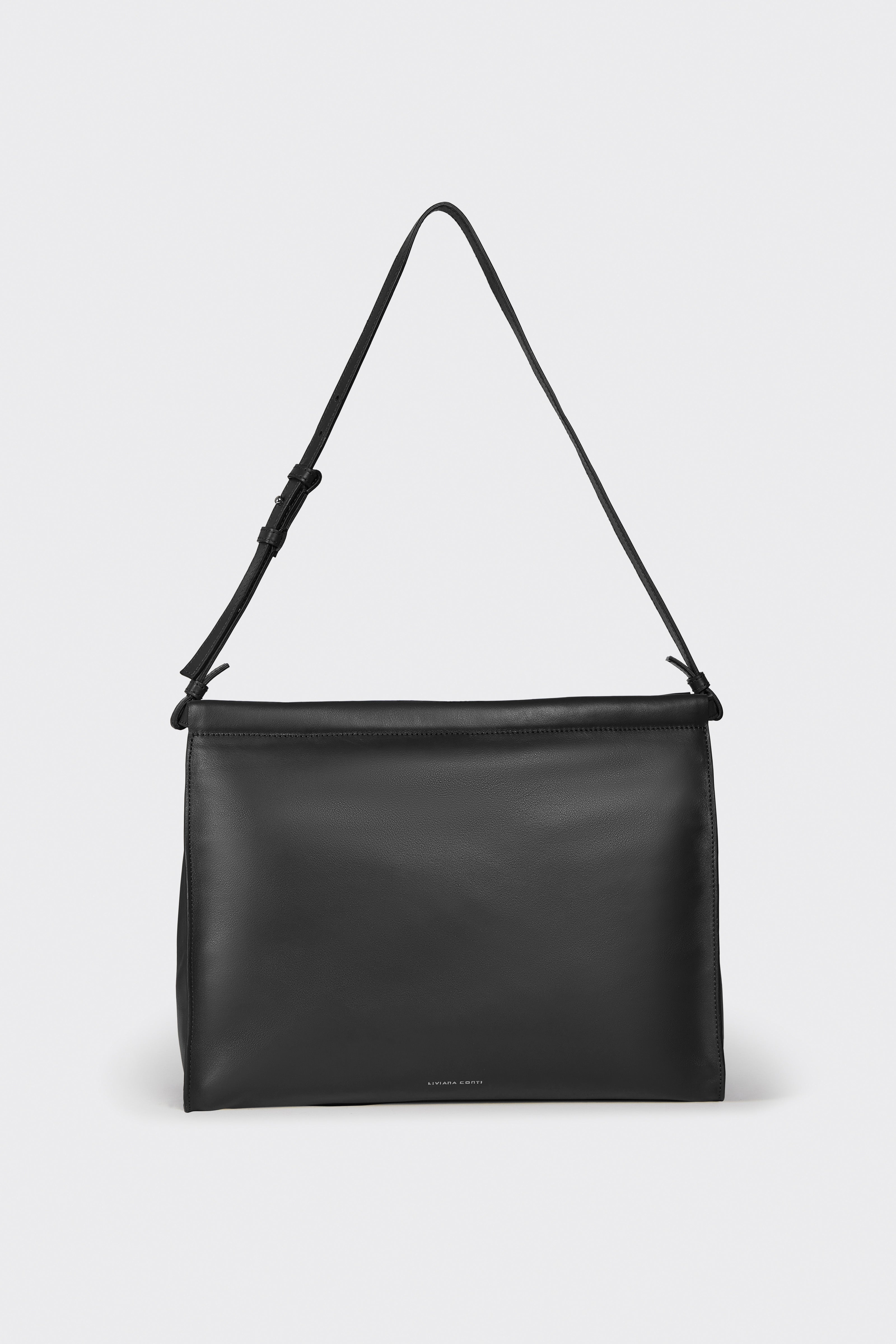 Liviana Conti Piper sac bandoulière noir cuir lisse