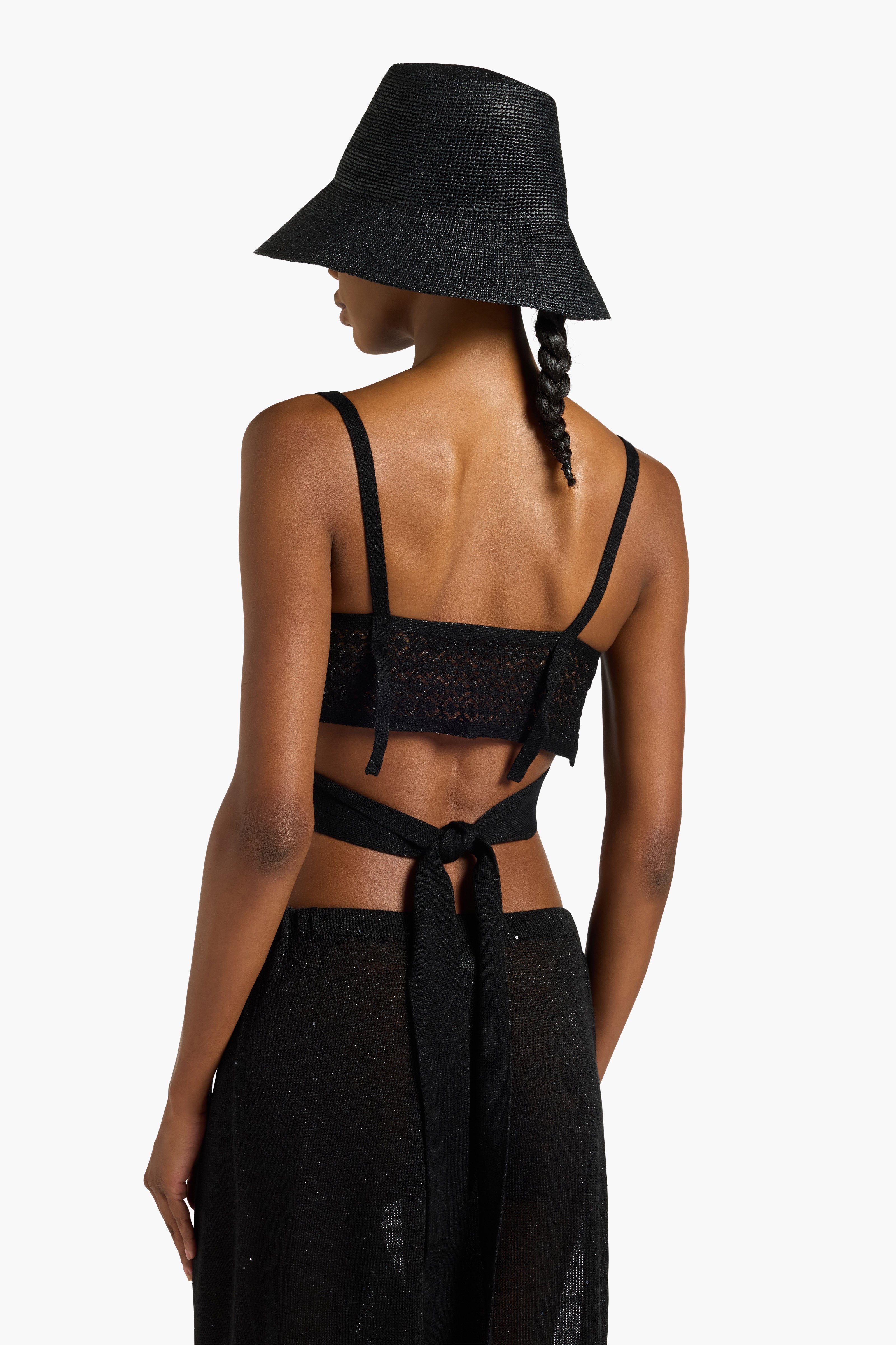 Liviana Conti Eve top noir dentelle coton