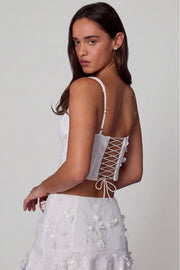 Oh Polly Letitia 10697B top corset blanc sequins