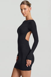 Oh Polly Lyla robe mini noire dos nu modal