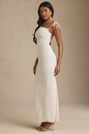 Oh Polly Noelia 7549 robe longue ivoire dos nu jersey