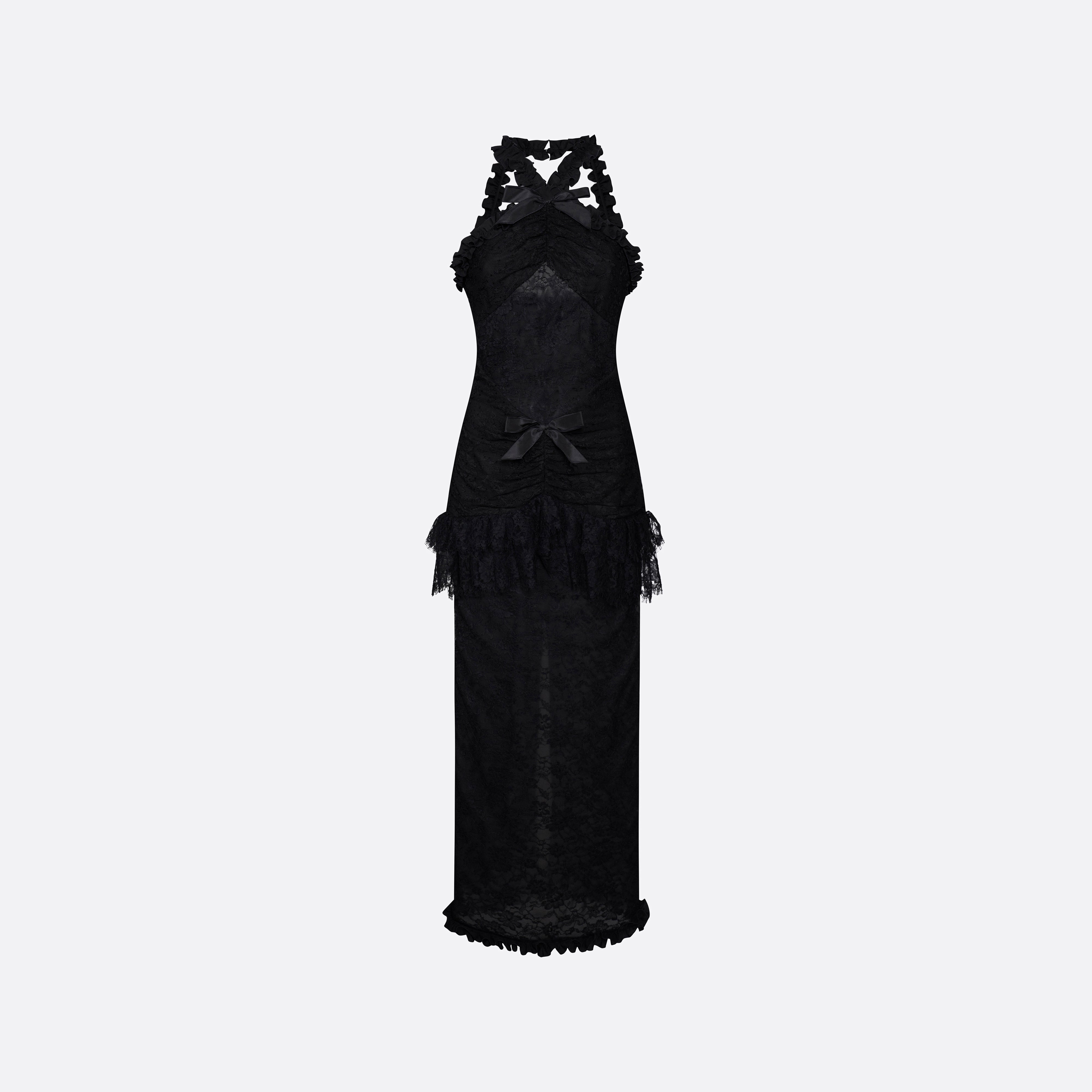 Alessandra Rich Dresses robe soirée dentelle chantilly noir 36-46
