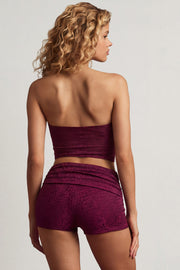 Oh Polly Tarni top bandeau violet texture croco