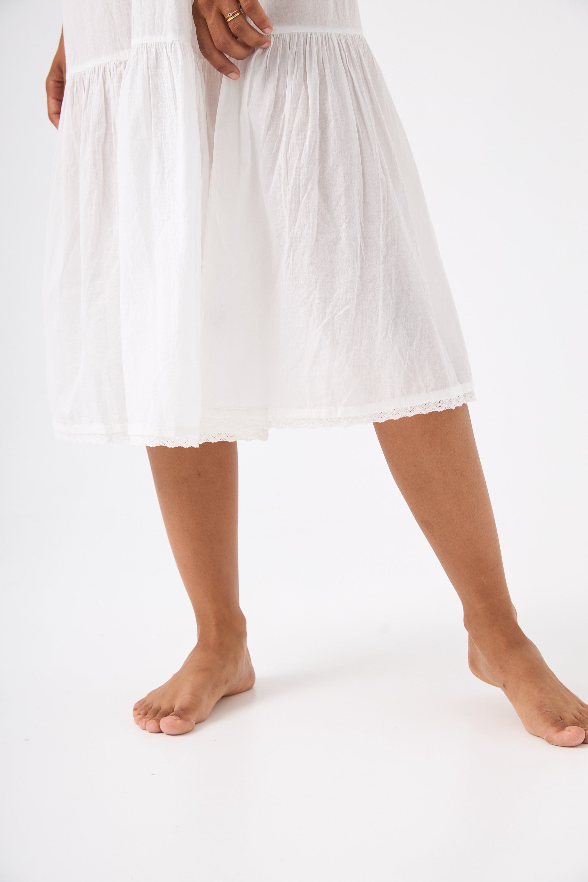 Chicosoleil Mimi sous-robe blanche dentelle coton