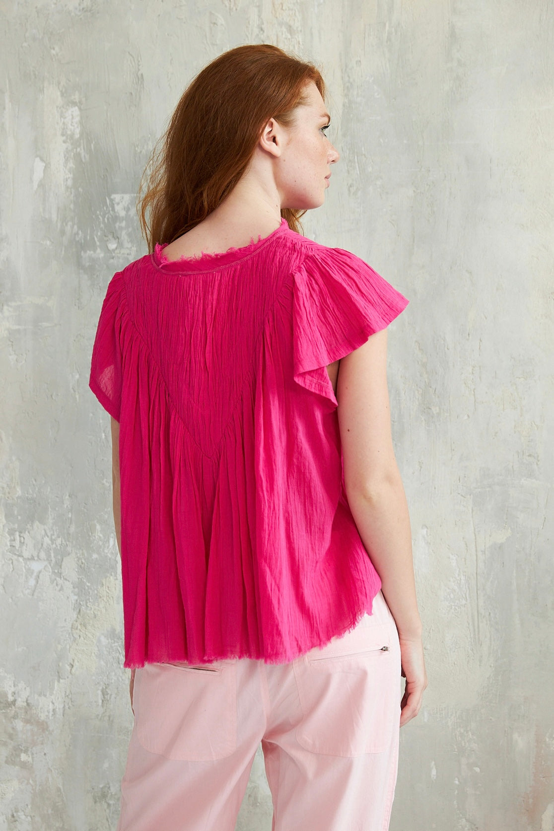 Chicosoleil Tops & Chemises Hari top ample rose fuschia coton