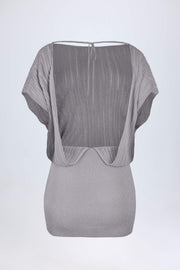 Oh Polly Amanita mini robe dos nu argent chauve-souris