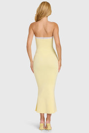 Oh Polly Winslet Robe Bustier Beurre Dentelle Midaxi