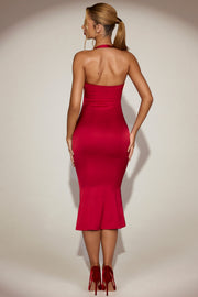 Oh Polly Elyra robe midaxi rouge satin bustier