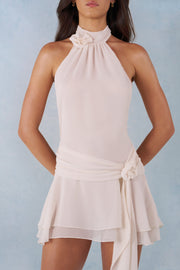 Oh Polly Dresses 16006 mini robe ivoire licou volants