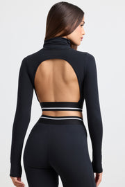 Oh Polly Grounded BT1374 top crop noir dos nu