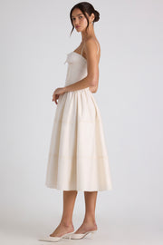 Oh Polly Esmeralda Robe midi ivoire dentelle coton