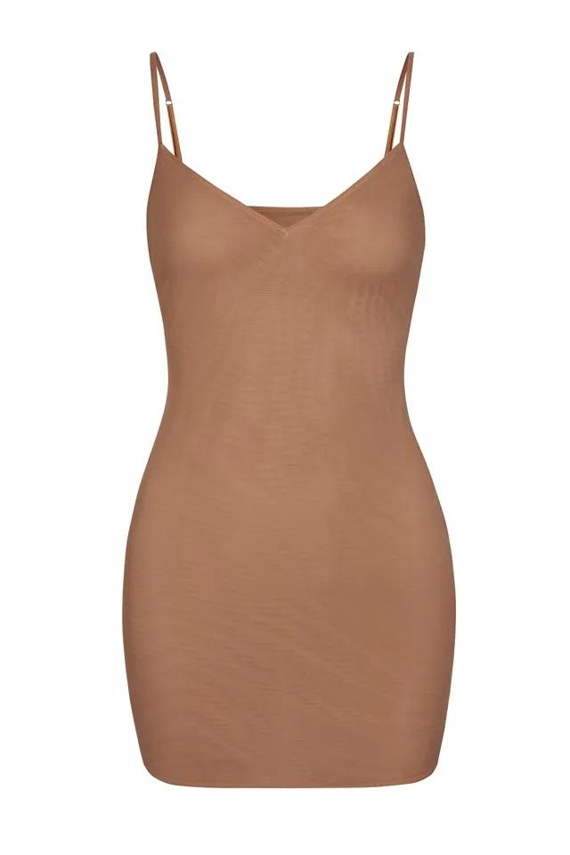 Oh Polly Robe Nuisette Mini Col V Miel Mesh