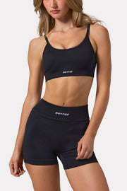 Oh Polly Bo+Tee FlexiRib Mini Short Noir Taille Haute