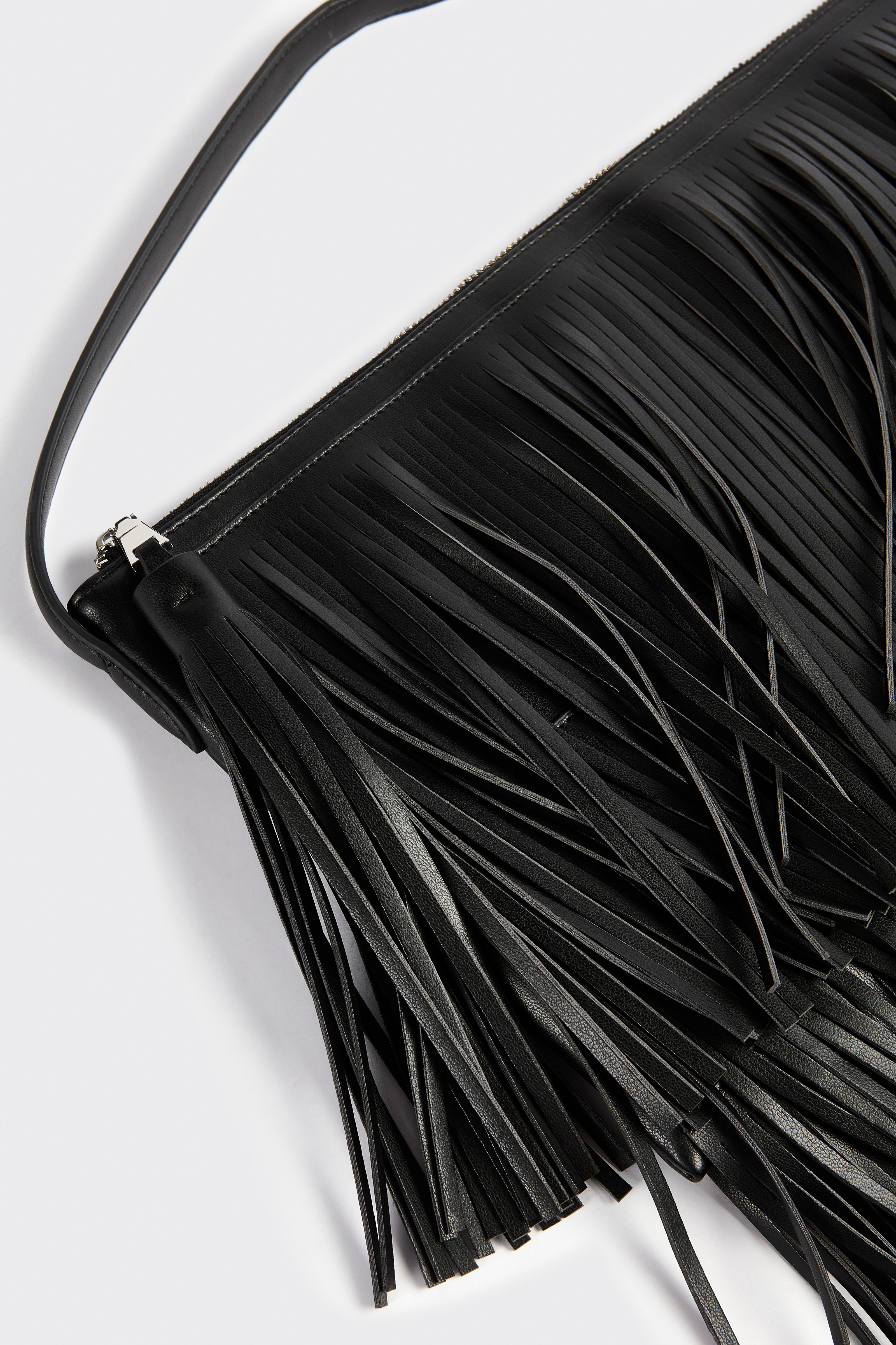 Liviana Conti Elam sac épaule franges noir maxi