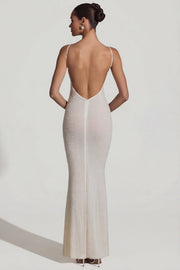 Oh Polly Embellished Robe Maxi Duhamel Blanche Perles