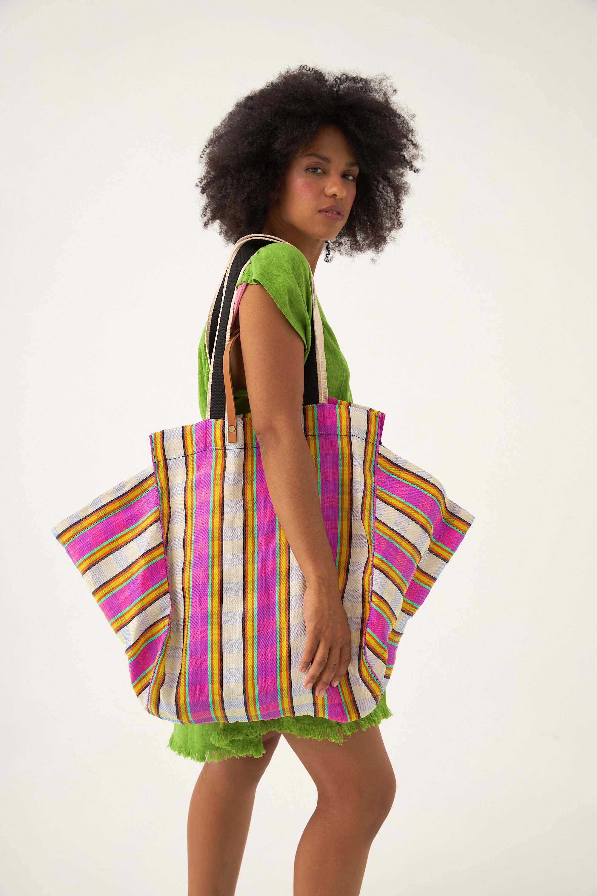 Chicosoleil Aya sac cabas oversize rose recyclé