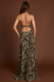 Oh Polly Tarisa Robe Maxi Léopard Plongeante