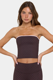 Oh Polly Bo+Tee bandeau sport Choc Chip marron double épaisseur