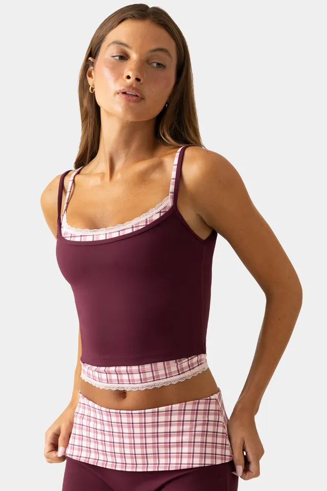 Oh Polly Bo+Tee Soft Active Tank Top débardeur Plum dentelle