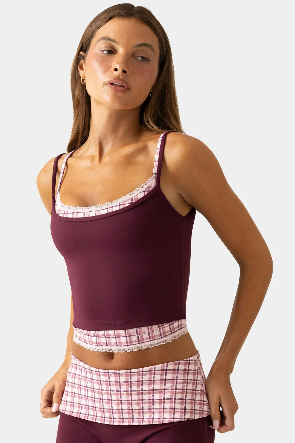 Oh Polly Bo+Tee Soft Active Tank Top débardeur Plum dentelle