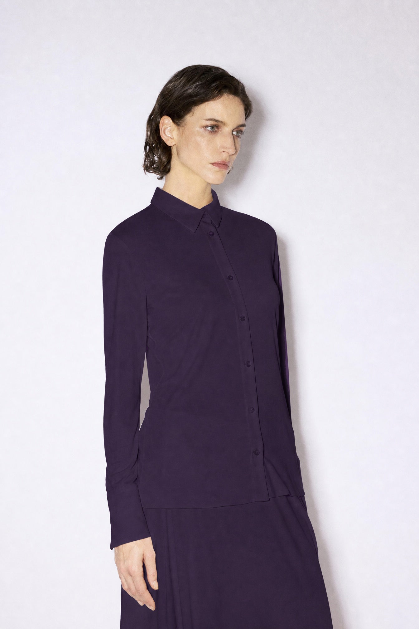 Liviana Conti Clotilde chemise viscose mirtillo