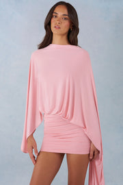 Oh Polly Cape mini robe jersey rose poudré dos nu