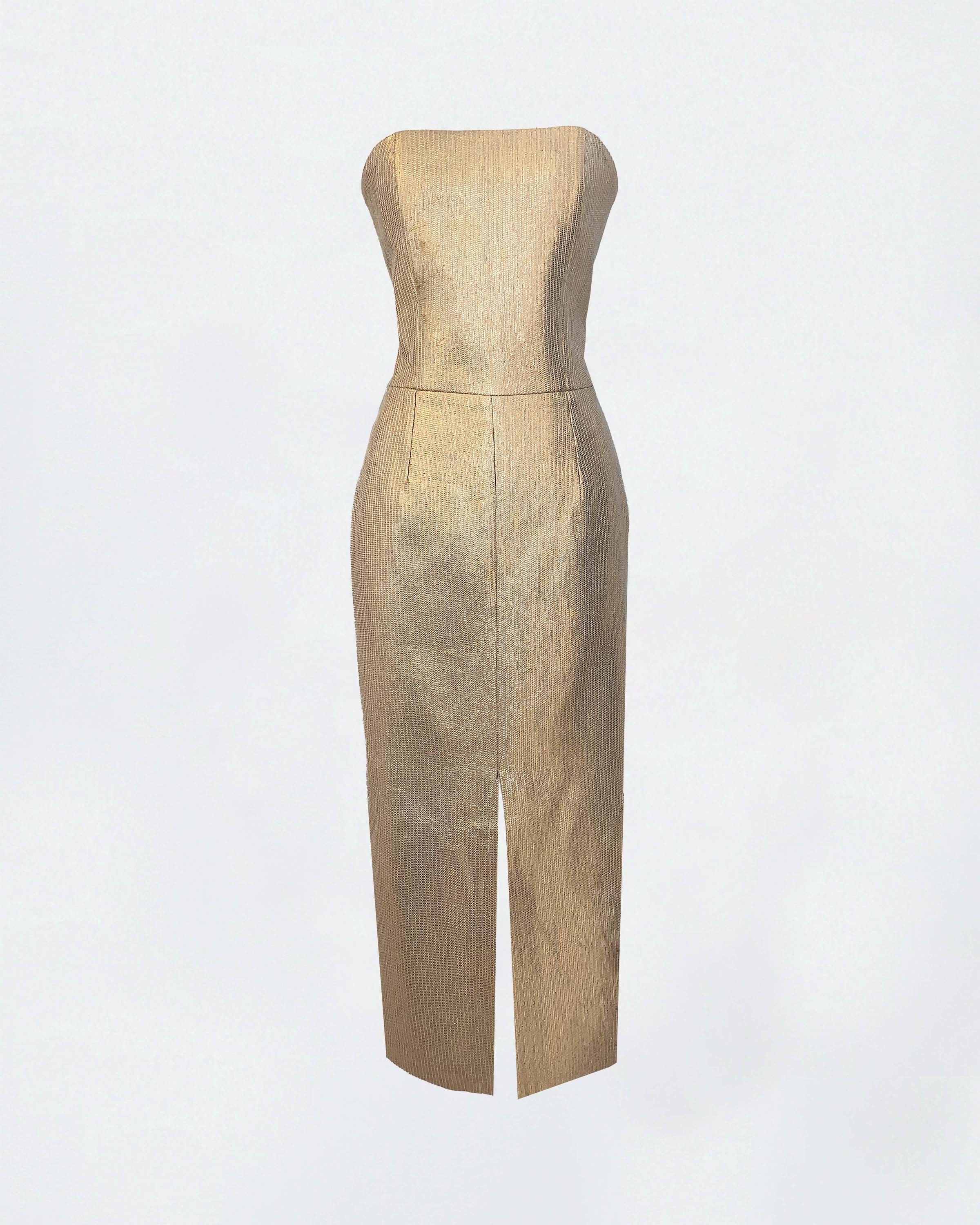 The Ethiquette Robes Olympe Dress robe dorée XS