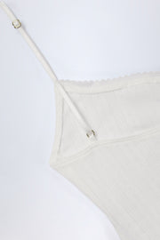 Oh Polly Livia 14253 caraco crop top blanc coton dentelle