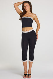 Oh Polly Zorina 16433 legging capri noir modal dentelle